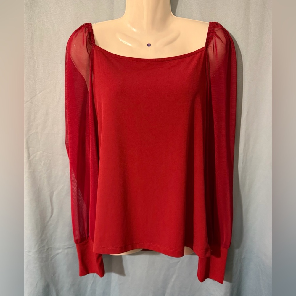 Tahari Deep Red Blouse